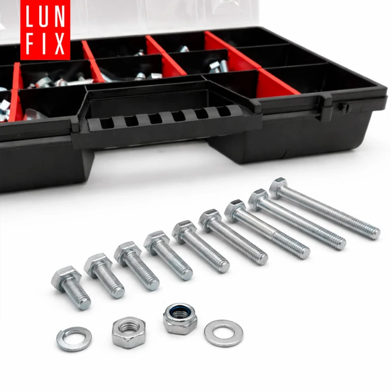 Schrauben Muttern und Unterlegscheiben Sortiment M10 390 Teile 1 Packung
