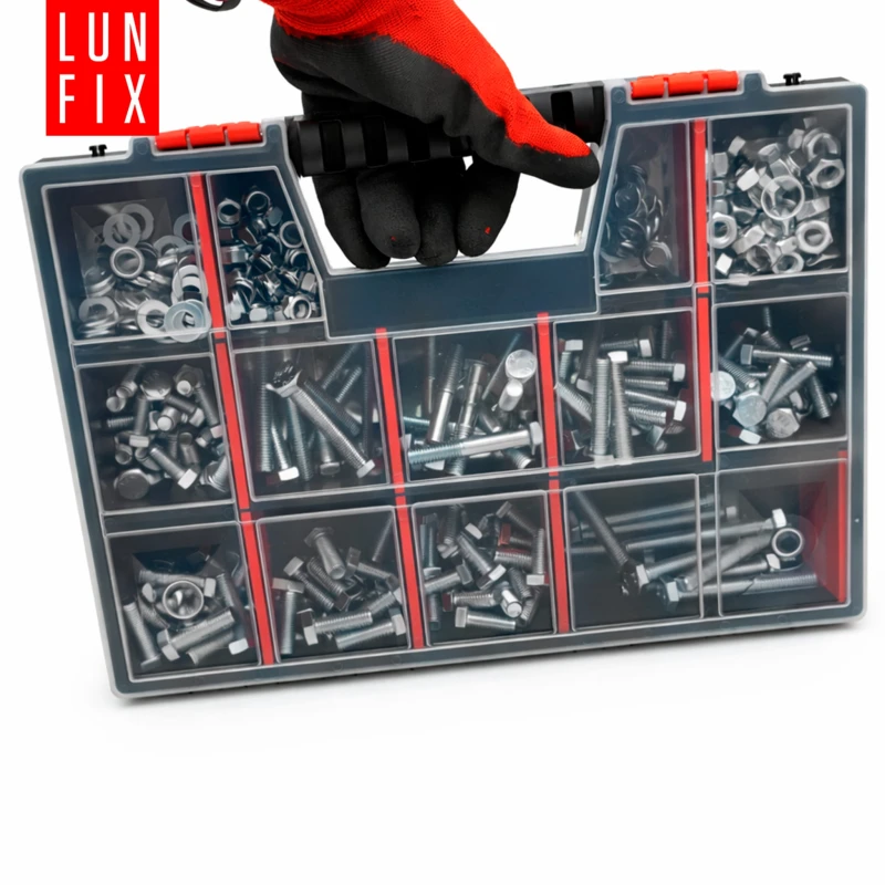 Schrauben Muttern und Unterlegscheiben Sortiment M10 390 Teile 1 Packung