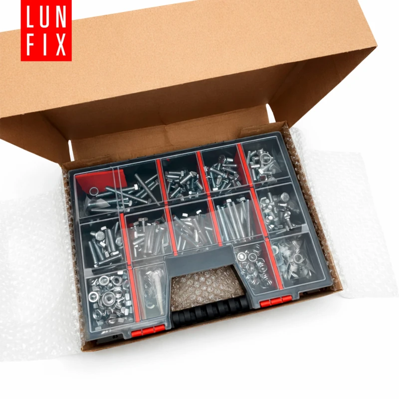 Schrauben Muttern und Unterlegscheiben Sortiment M10 390 Teile 1 Packung