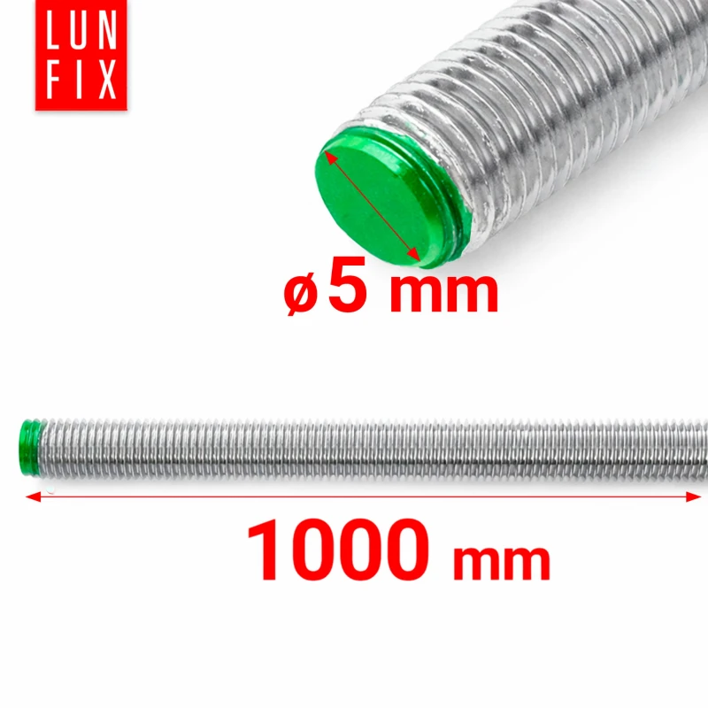 Pręt gwintowany nierdzewny M5x1000 mm stal A2 1szt.