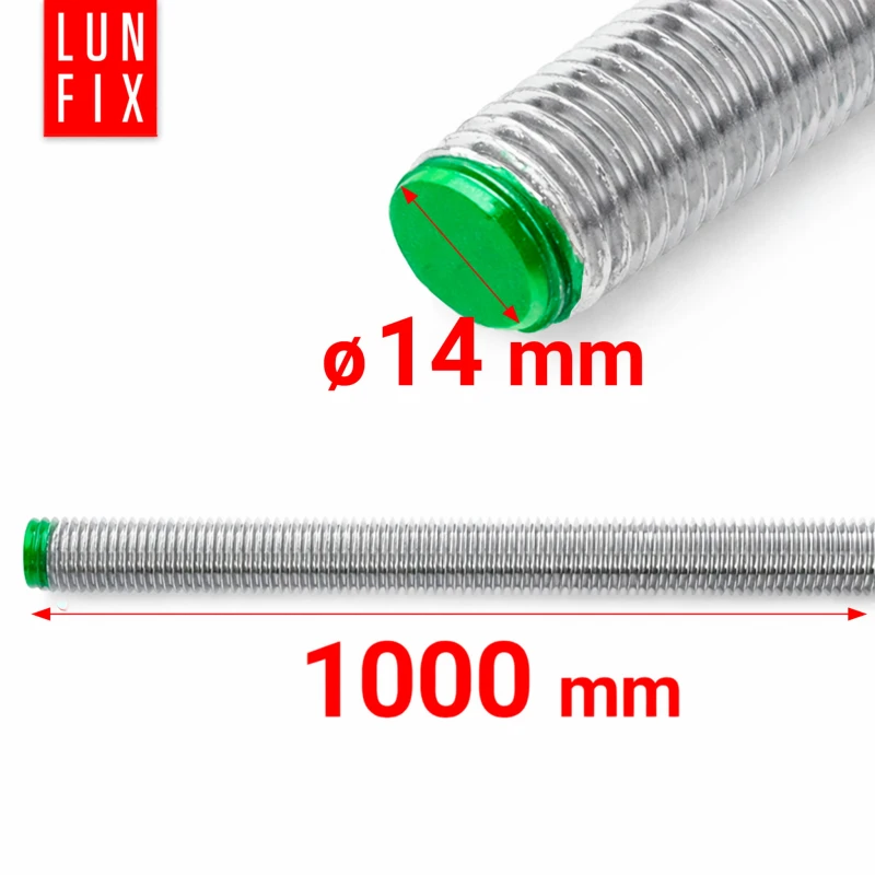 Pręt gwintowany nierdzewny M14x1000 mm stal A2 1szt.
