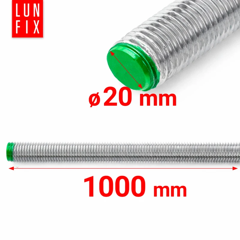 Pręt gwintowany nierdzewny M20x1000 mm stal A2 1szt.
