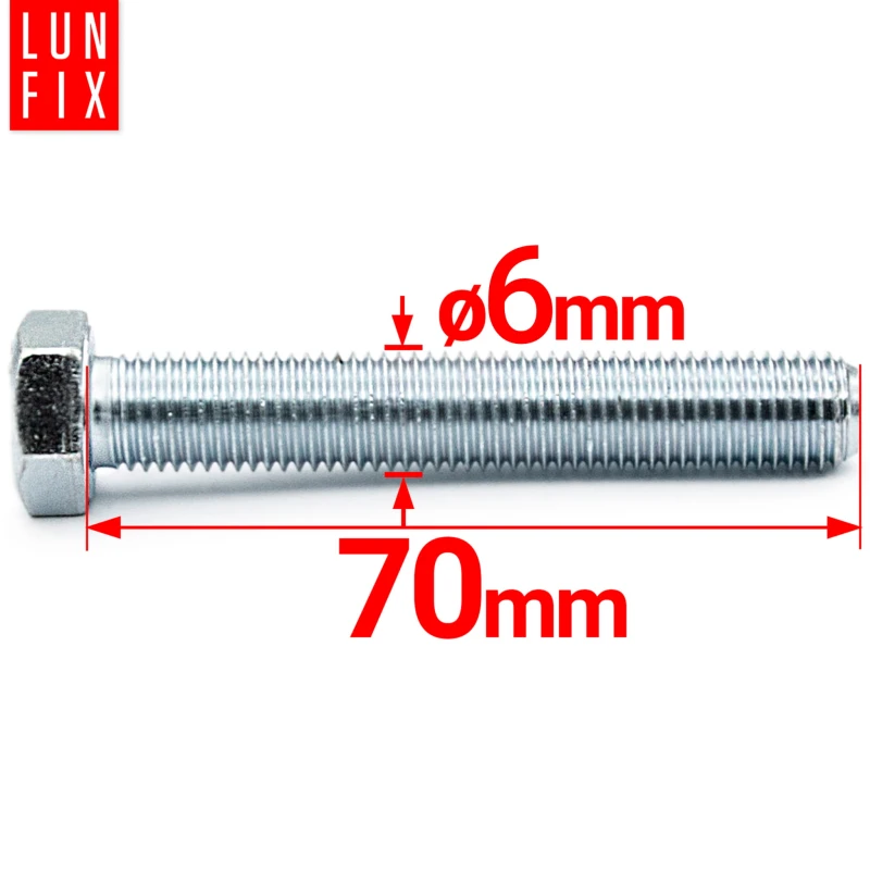 Sechskantschraube M6x70 mm DIN 933 Klasse 8.8 verzinkt 1 kg