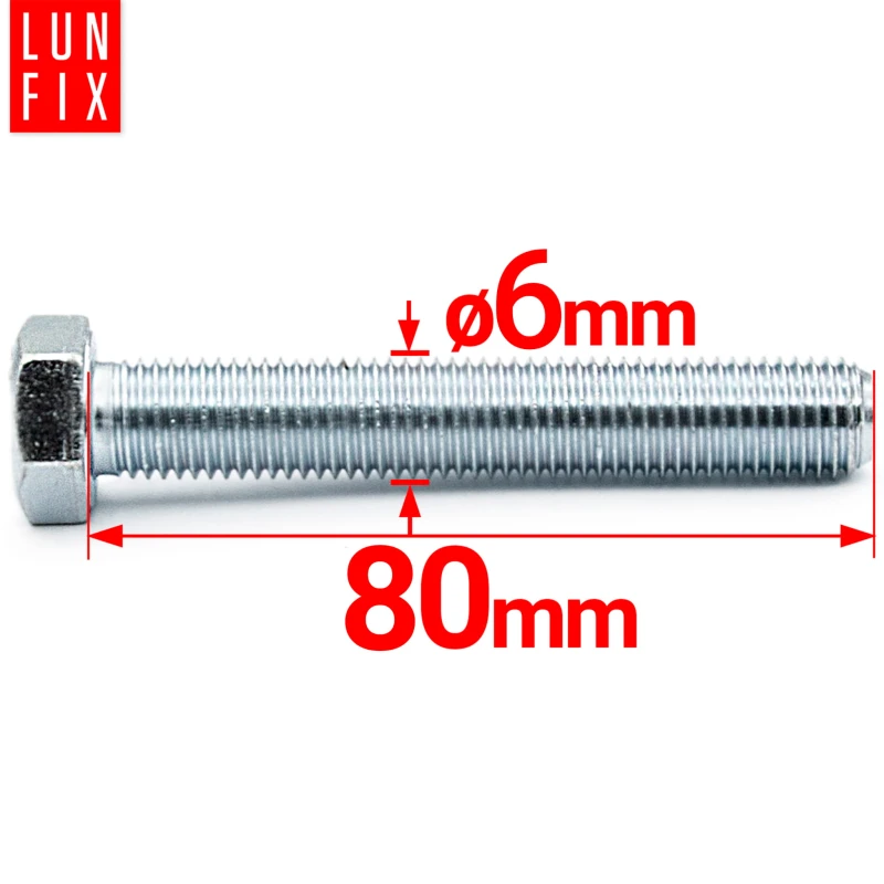 Sechskantschraube M6x80 mm DIN 933 Klasse 8.8 verzinkt 1 kg