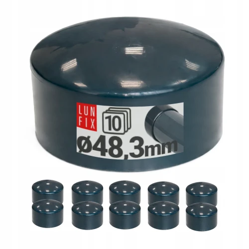 Außenkappe für Rundpfosten Ø48,3 mm, Graphit - 10 Stück