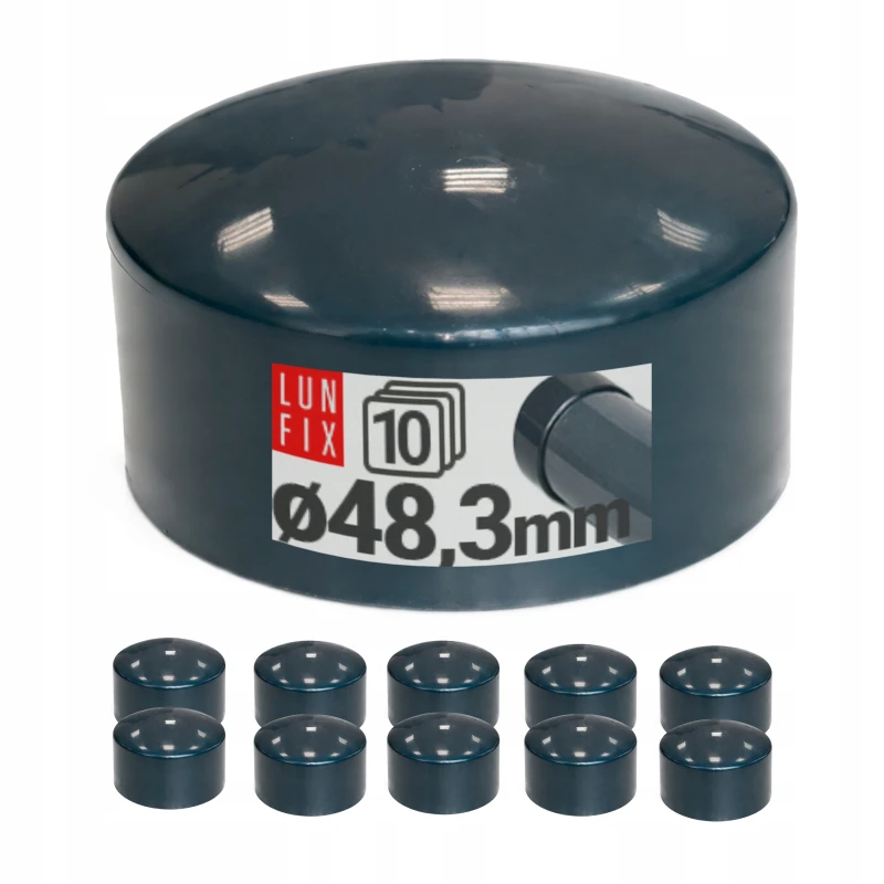 Außenkappe für Rundpfosten Ø48,3 mm, Graphit - 10 Stück