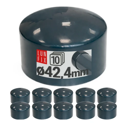 Außenkappe für Rundpfosten Ø42,4 mm, Graphit - 10 Stück