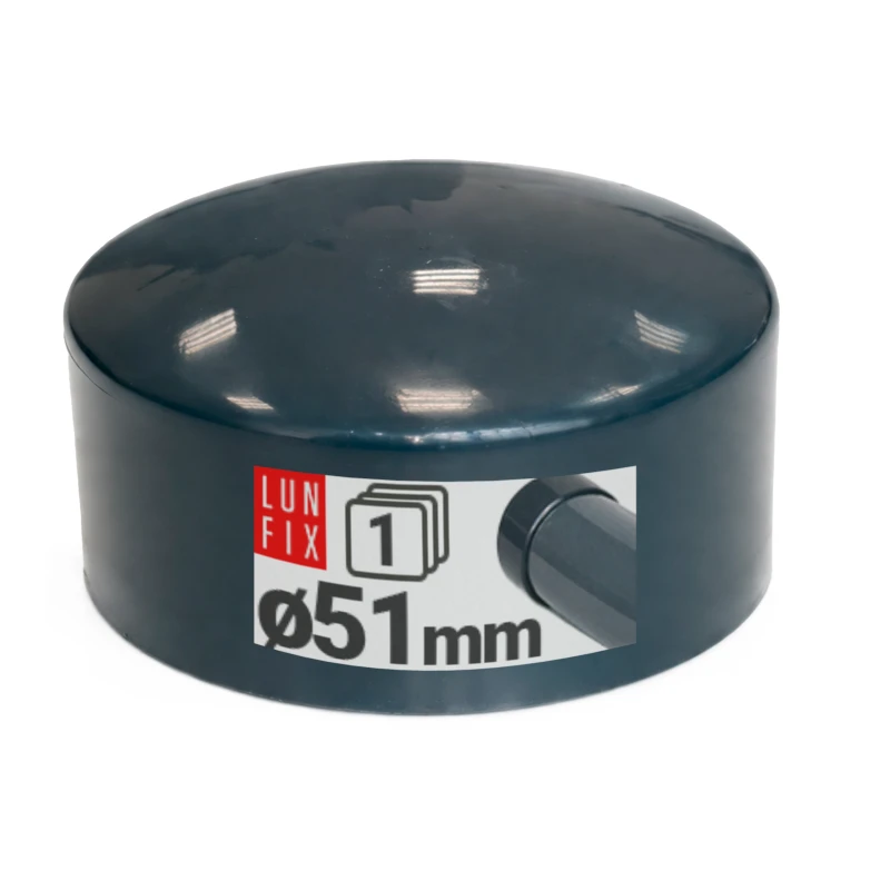 Nasadka zewnętrzna na słupek okrągły Ø51 mm, czarna – 1 szt.