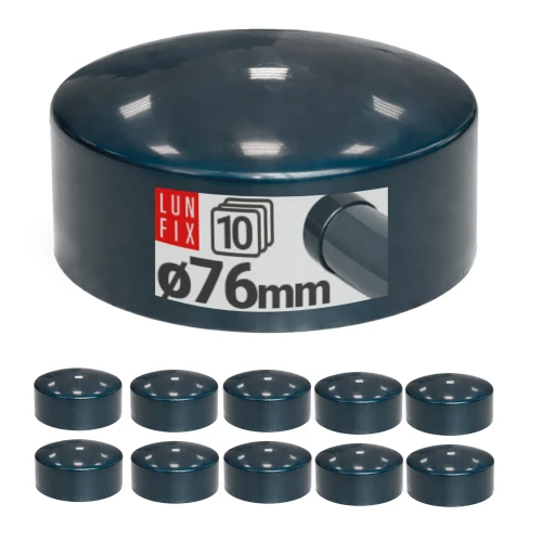 Außenkappe für Rundpfosten Ø76 mm, Graphit - 10 Stück