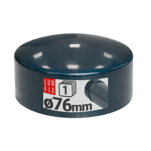 Außenkappe für Rundpfosten Ø76 mm, Graphit - 1 Stück