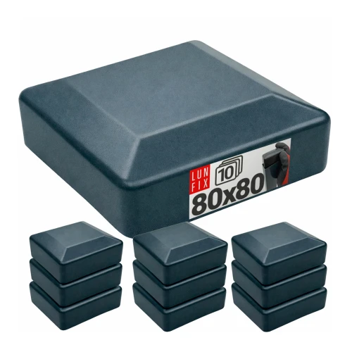 Außenkappe für Vierkantpfosten 80x80 mm, Graphit - 10 Stück
