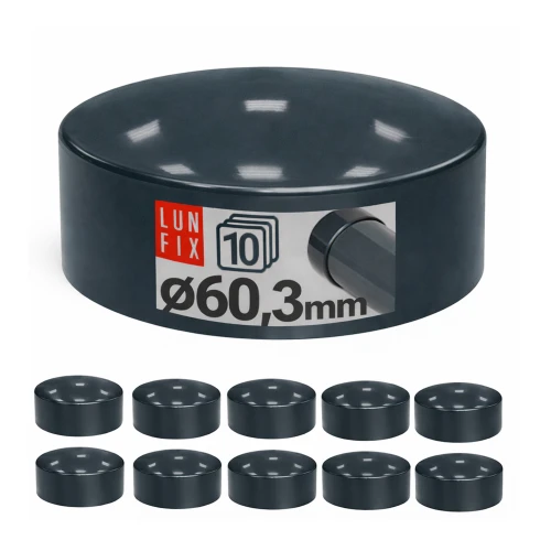 Außenkappe für Rundpfosten Ø60,3 mm, Graphit - 10 Stück