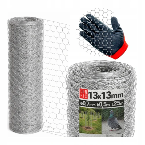Sechseckgeflecht 13x13 mm, Drahtstärke 0,7 mm, verzinkt Höhe 0,5 m 25 lfm - Tierhaltung, für Volieren, Katzenschutz für Balkon, Vogelschutz