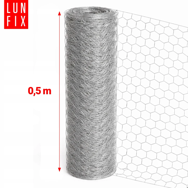 Sechseckgeflecht 13x13 mm, Drahtstärke 0,7 mm, verzinkt Höhe 1 m 25 lfm - Tierhaltung, für Volieren, Katzenschutz für Balkon, Vogelschutz