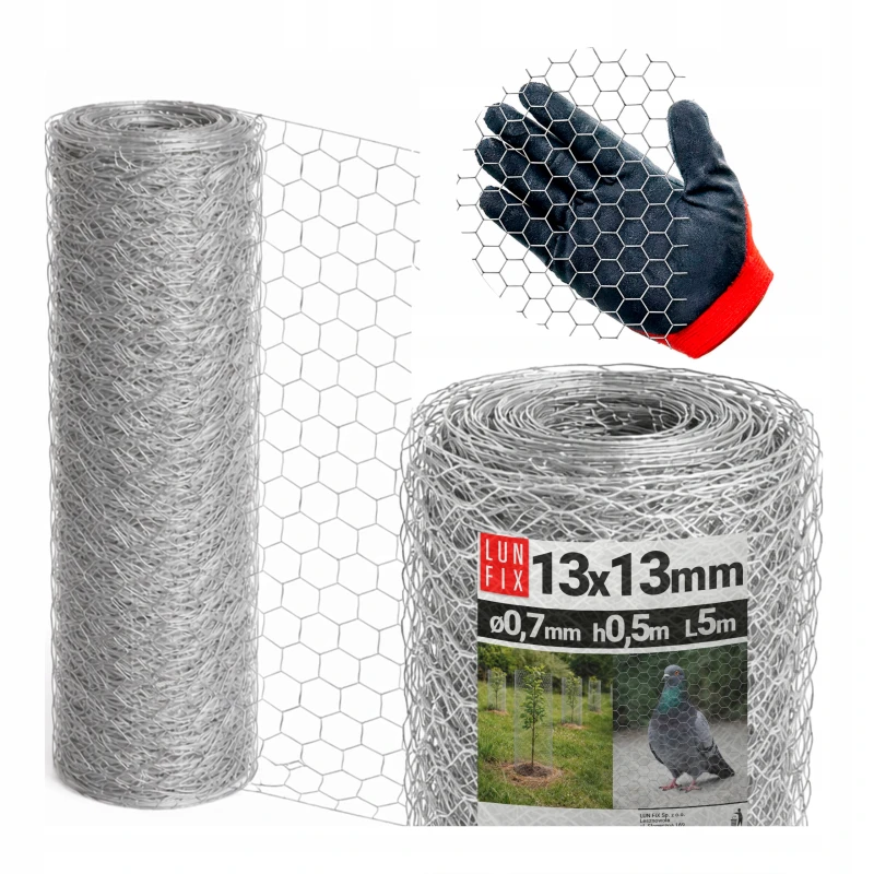 Sechseckgeflecht 13x13 mm, Drahtstärke 0,7 mm, verzinkt Höhe 1 m 5 lfm - Tierhaltung, für Volieren, Katzenschutz für Balkon, Vogelschutz
