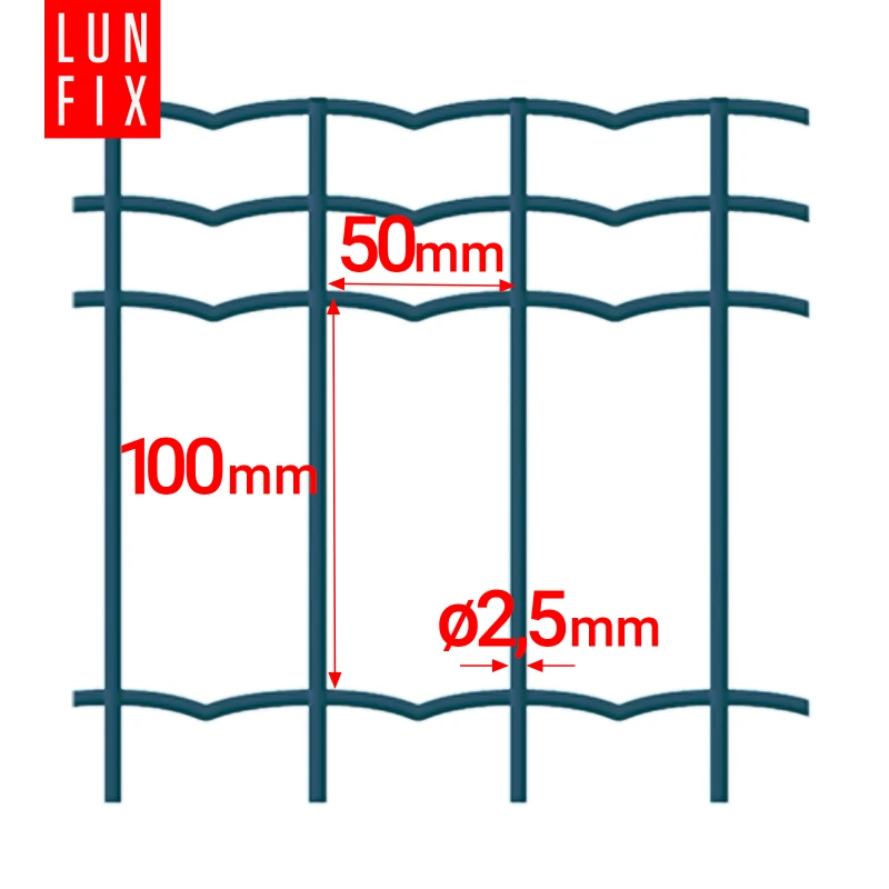 Siatka ogrodzeniowa antracytowa 100x50 mm fi2,5 mm h2 m 25mb - powlekana siatka zgrzewana premium