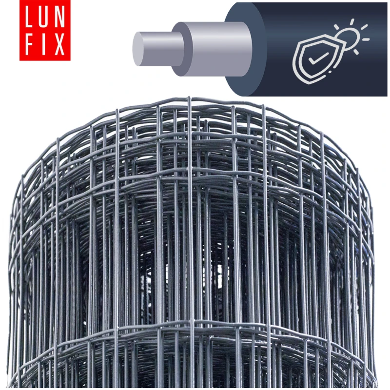 Schweißgitterzaun Anthrazit 100x50 mm Ø2,5 mm Höhe 2 m 25 lfm - beschichtetes Schweißgitter Premium