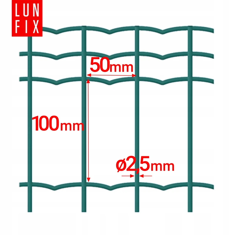 Schweißgitterzaun Grün 100x50 mm Ø2,5 mm Höhe 1,8 m 25 lfm - beschichtetes Schweißgitter Premium