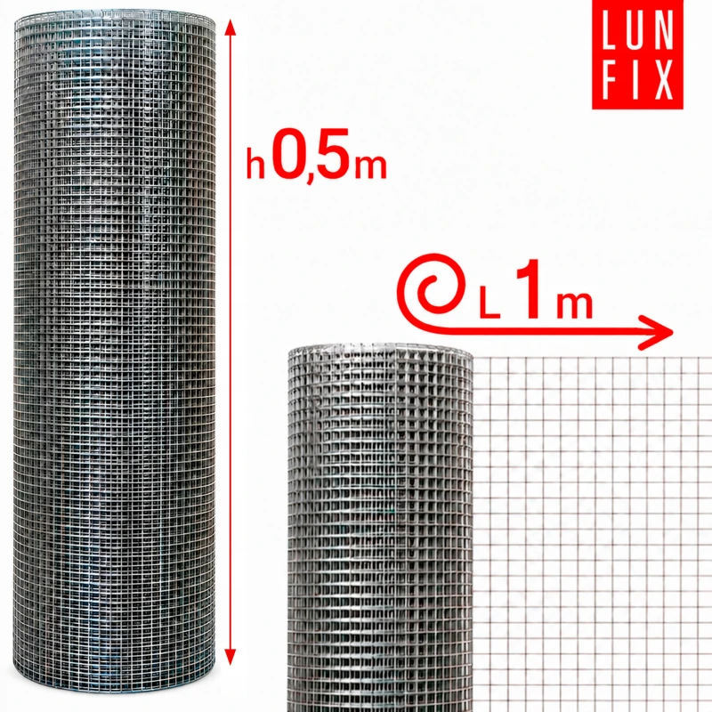 Verzinktes Schweißgitter 6x6 Ø0,6 mm Höhe 0,5 m 1 lfm - gegen Maulwürfe Marder und Wühlmäuse
