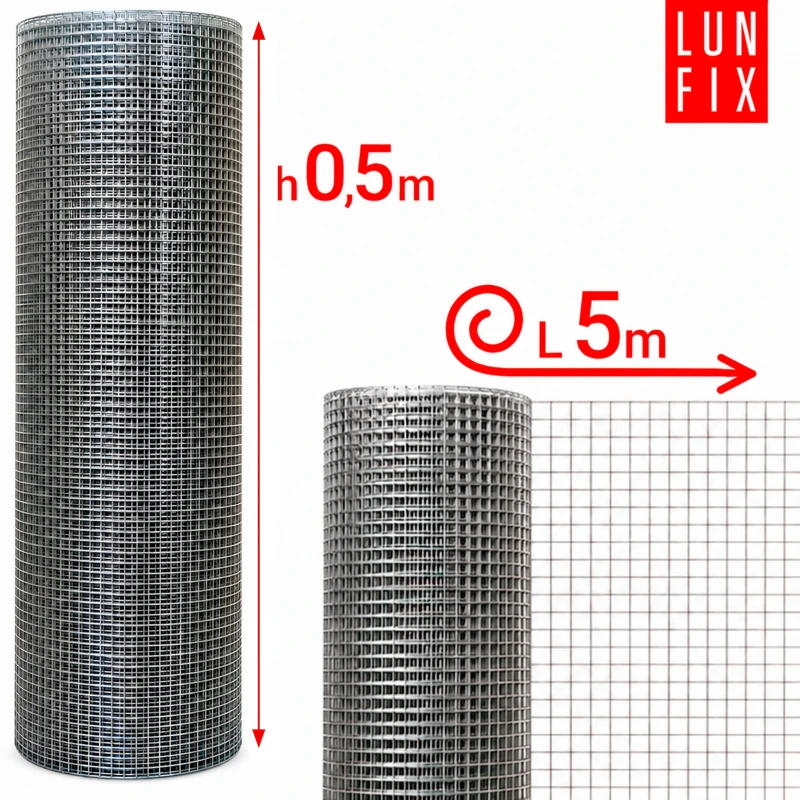 Verzinktes Schweißgitter 6x6 Ø0,6 mm Höhe 0,5 m 5 lfm - gegen Maulwürfe Marder und Wühlmäuse