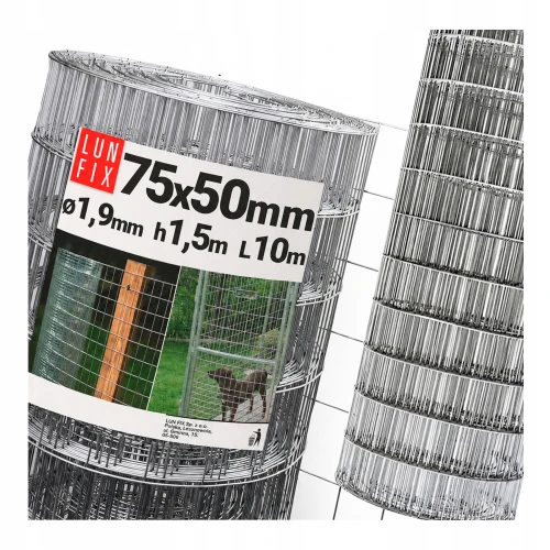 Verzinktes Schweißgitter 75x50 Ø1,9 mm Höhe 1,5 m 10 lfm - Zaun, für Volieren, Tierhaltung, Gehege