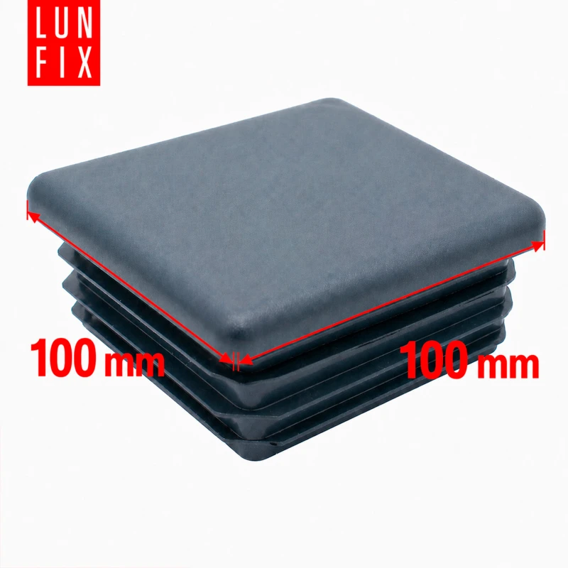Quadratische Pfostenkappe Graphit 100x100 mm für Zaunpfosten 10 Stück - Pfostenstopfen Abdeckkappen Einsätze