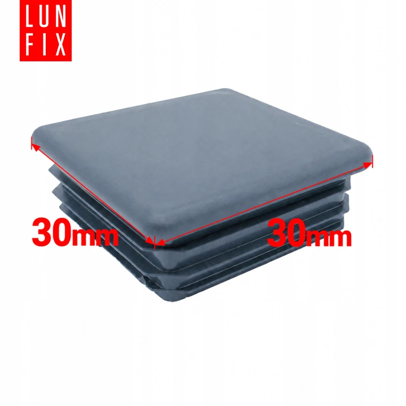 Quadratische Pfostenkappe Graphit 30x30 mm für Zaunpfosten 100 Stück - Pfostenstopfen Abdeckkappen Einsätze