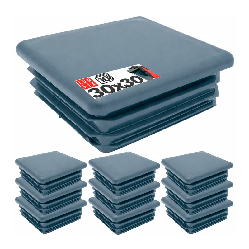 Zaślepka kwadratowa grafit 30x30 mm do słupka ogrodzeniowego 10 szt. - Zatyczki do słupków, korki, wkładki