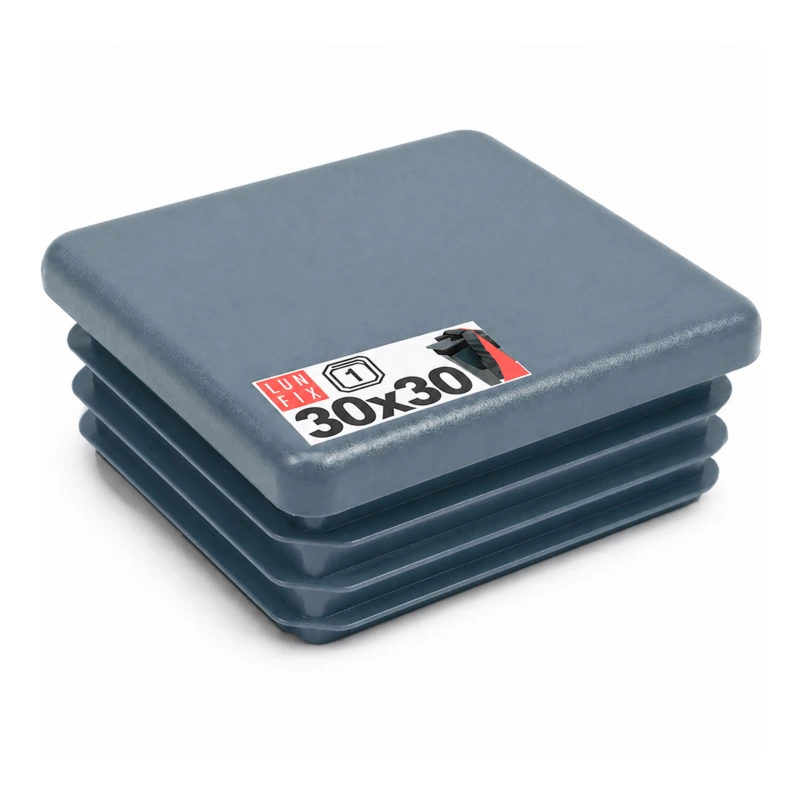 Quadratische Pfostenkappe Graphit 30x30 mm für Zaunpfosten 1 Stück - Pfostenstopfen Abdeckkappen Einsätze
