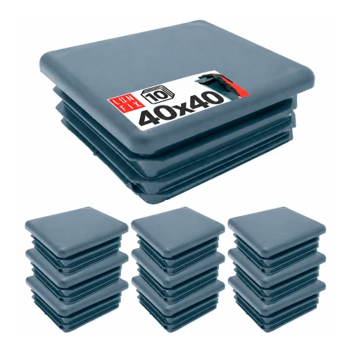 Quadratische Pfostenkappe Graphit 40x40 mm für Zaunpfosten 10 Stück - Pfostenstopfen Abdeckkappen Einsätze