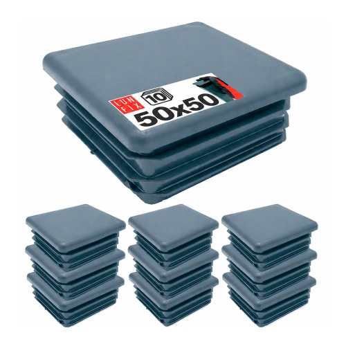 Quadratische Pfostenkappe Graphit 50x50 mm für Zaunpfosten 10 Stück - Pfostenstopfen Abdeckkappen Einsätze