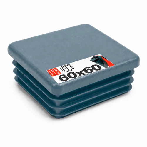 Quadratische Pfostenkappe Graphit 60x60 mm für Zaunpfosten 1 Stück - Pfostenstopfen Abdeckkappen Einsätze