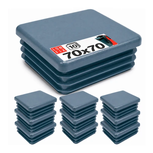 Quadratische Pfostenkappe Graphit 70x70 mm für Zaunpfosten 10 Stück - Pfostenstopfen Abdeckkappen Einsätze