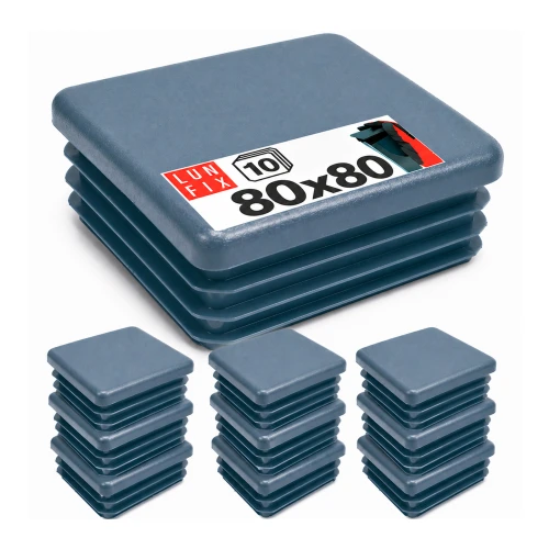 Quadratische Pfostenkappe Graphit 80x80 mm für Zaunpfosten 10 Stück - Pfostenstopfen Abdeckkappen Einsätze