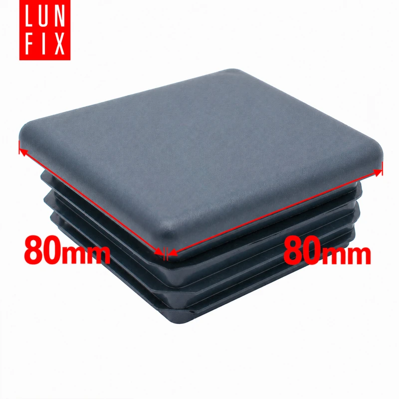 Quadratische Pfostenkappe Graphit 80x80 mm für Zaunpfosten 1 Stück - Pfostenstopfen Abdeckkappen Einsätze
