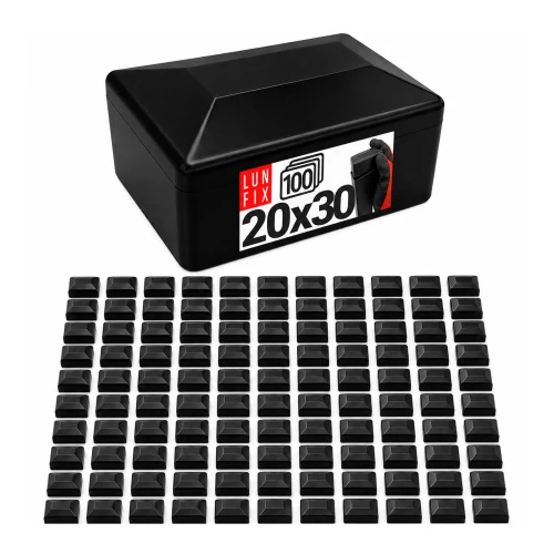 Rechteckige Pfostenkappe Schwarz 20x30 mm für Zaunpfosten 100 Stück - Pfostenstopfen Abdeckkappen Einsätze