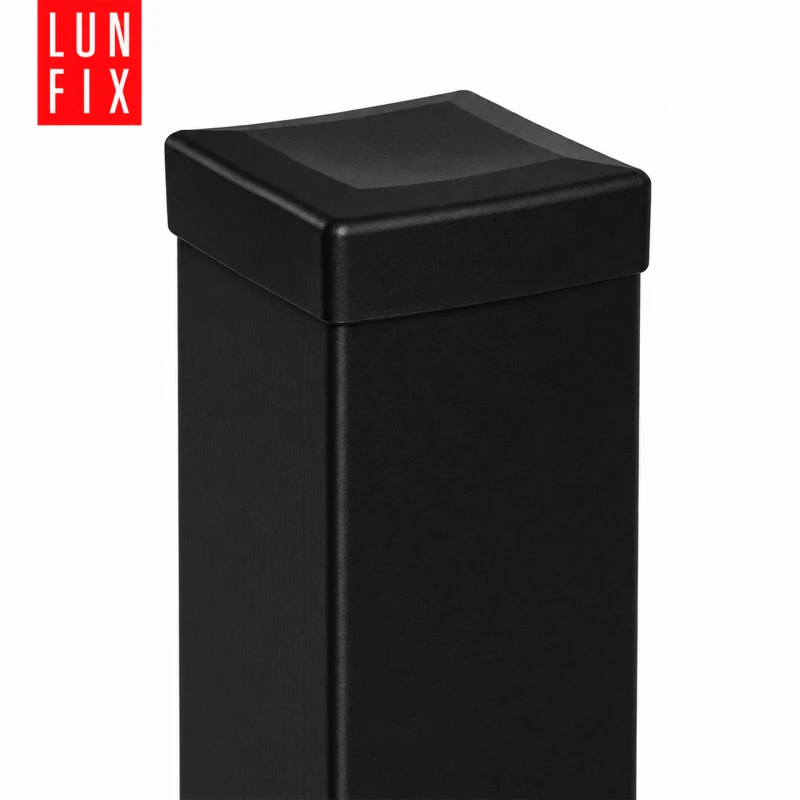 Zaślepka prostokątna czarna 20x30 mm do słupka ogrodzeniowego 10 szt. - Zatyczki do słupków, korki, wkładki