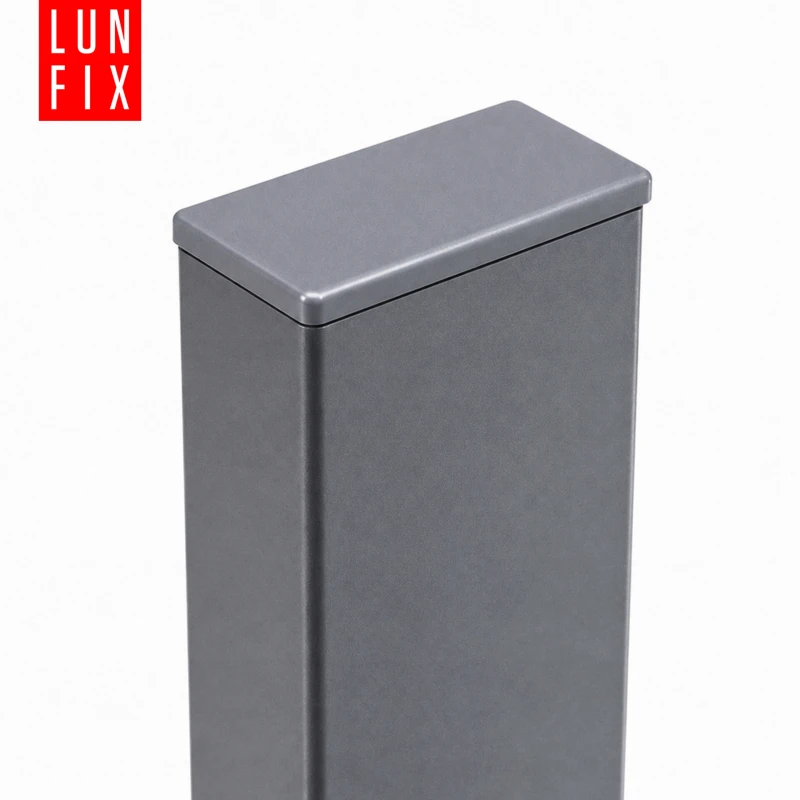 Rechteckige Pfostenkappe Graphit 20x30 mm für Zaunpfosten 100 Stück - Pfostenstopfen Abdeckkappen Einsätze