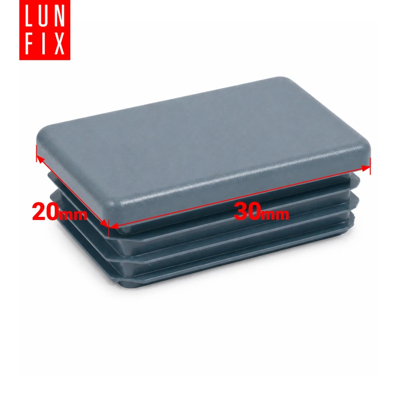 Zaślepka prostokątna grafit 20x30 mm do słupka ogrodzeniowego 10 szt. - Zatyczki do słupków, korki, wkładki