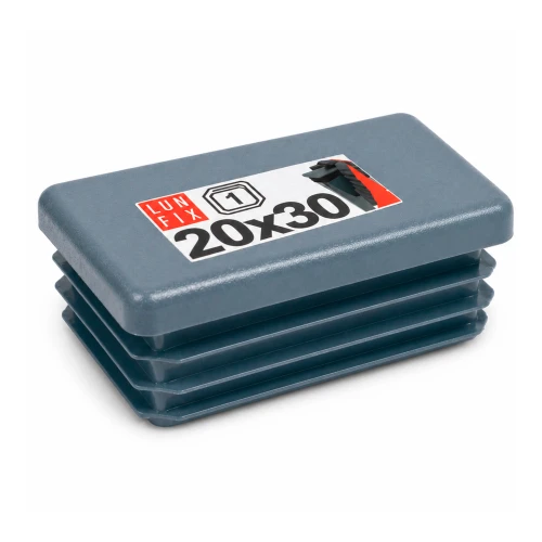 Rechteckige Pfostenkappe Graphit 20x30 mm für Zaunpfosten 1 Stück - Pfostenstopfen Abdeckkappen Einsätze