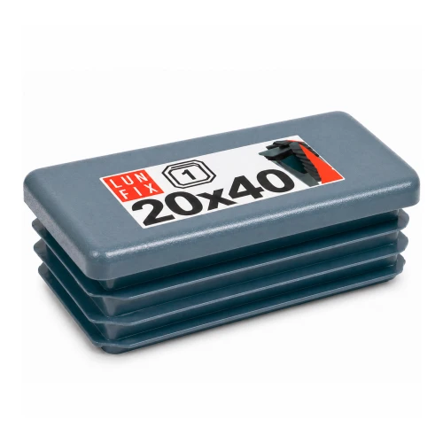 Rechteckige Pfostenkappe Graphit 20x40 mm für Zaunpfosten 1 Stück - Pfostenstopfen Abdeckkappen Einsätze
