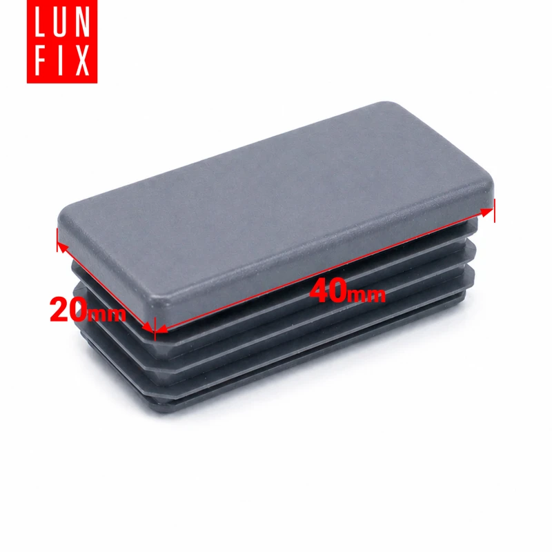 Rechteckige Pfostenkappe Graphit 20x40 mm für Zaunpfosten 1 Stück - Pfostenstopfen Abdeckkappen Einsätze