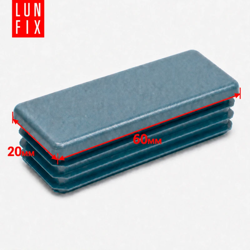 Rechteckige Pfostenkappe Graphit 20x60 mm für Zaunpfosten 10 Stück - Pfostenstopfen Abdeckkappen Einsätze