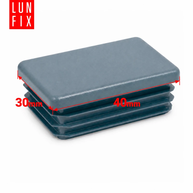 Rechteckige Pfostenkappe Graphit 30x40 mm für Zaunpfosten 10 Stück - Pfostenstopfen Abdeckkappen Einsätze