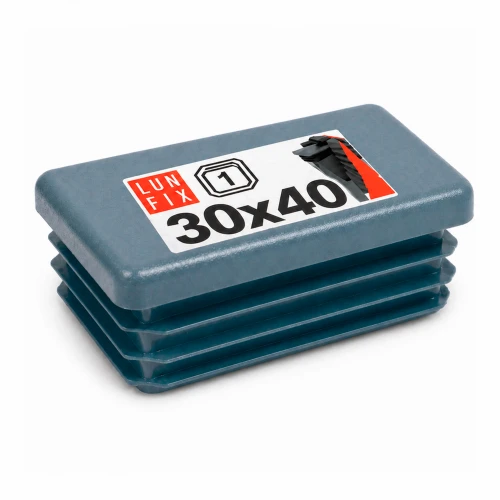 Rechteckige Pfostenkappe Graphit 30x40 mm für Zaunpfosten 1 Stück - Pfostenstopfen Abdeckkappen Einsätze