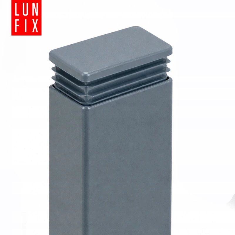 Zaślepka prostokątna grafit 30x50 mm do słupka ogrodzeniowego 10 szt. - Zatyczki do słupków, korki, wkładki