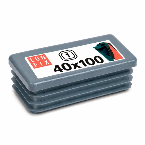 Rechteckige Pfostenkappe Graphit 40x100 mm für Zaunpfosten 1 Stück - Pfostenstopfen Abdeckkappen Einsätze