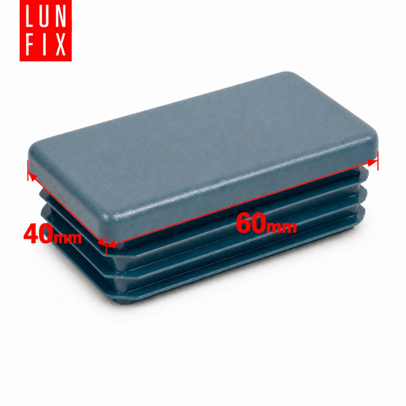 Rechteckige Pfostenkappe Graphit 40x60 mm für Zaunpfosten 10 Stück - Pfostenstopfen Abdeckkappen Einsätze