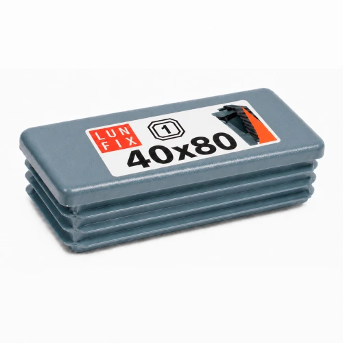 Rechteckige Pfostenkappe Graphit 40x80 mm für Zaunpfosten 1 Stück - Pfostenstopfen Abdeckkappen Einsätze