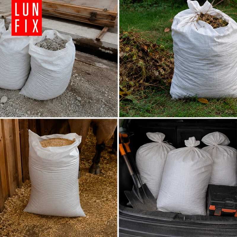 Worek na gruz 40 x 60 cm 30 g 63 g/m² biały 1000 szt. - worek polipropylenowy, na piasek, zboże, odpady budowlane